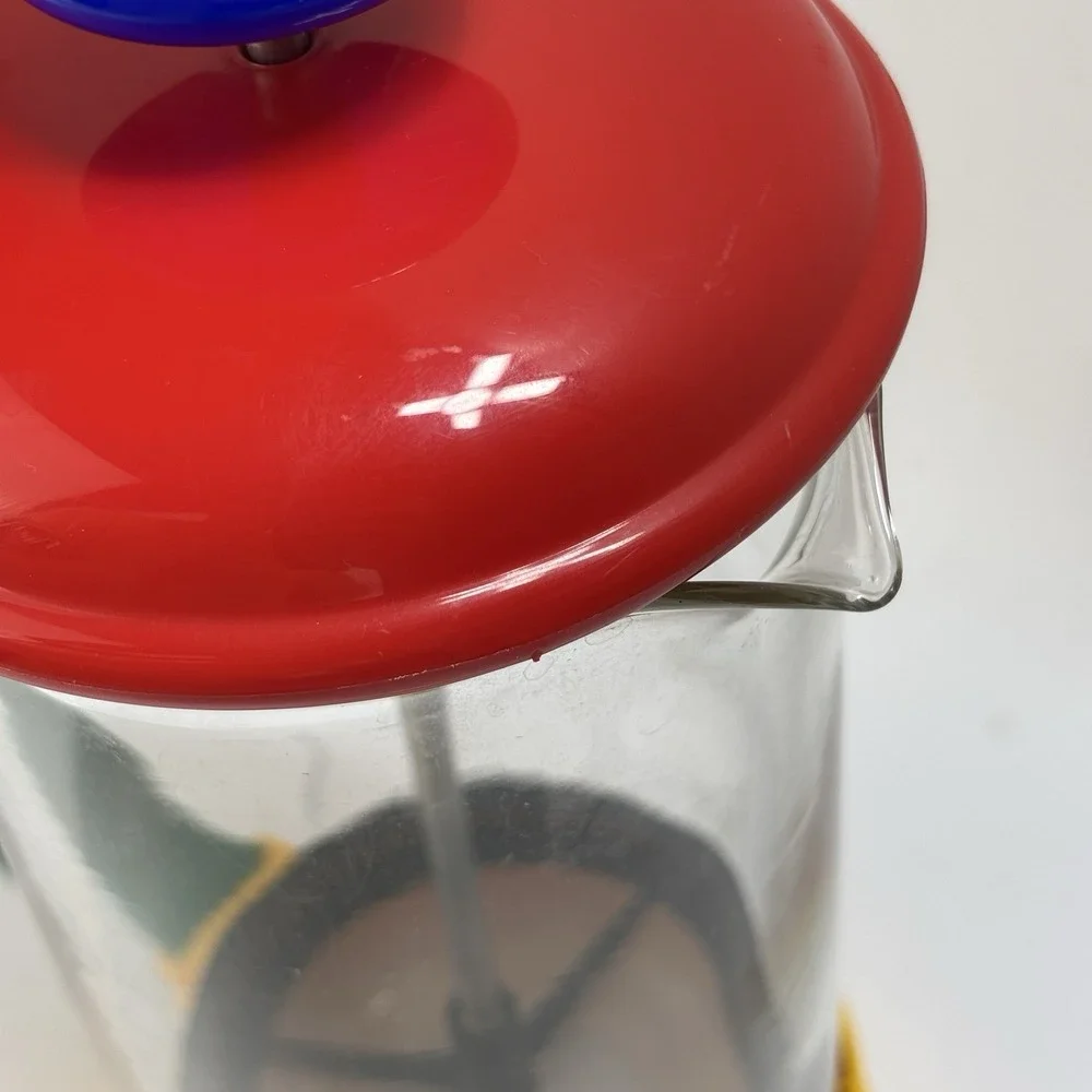 80s French press Cafetiere BMF - Germany Colorful MCM Retro Glass Coffee Cafe